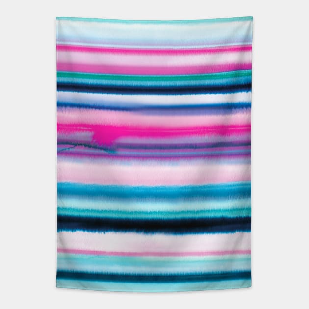 Pocket - Degrade Stripes Watercolor Pink Tapestry by ninoladesign