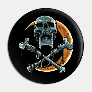 Skull and half moon Pin