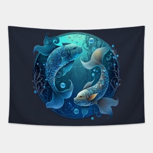 Pisces Zodiac Sign Tapestry