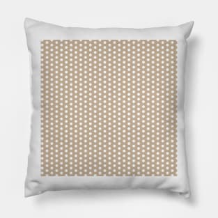 White dots in light brown background Pillow