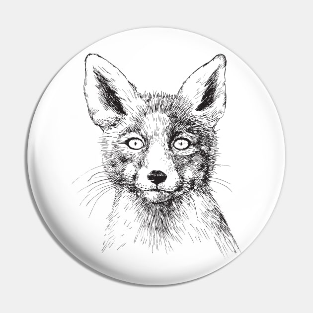 Fox portrait, ink drawing Pin by katerinamk