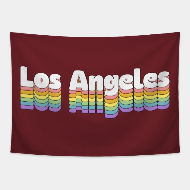 Los Angeles // Retro Typography Design Tapestry by DankFutura