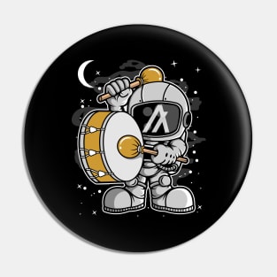 Astronaut Drummer Algorand ALGO Coin To The Moon Crypto Token Cryptocurrency Blockchain Wallet Birthday Gift For Men Women Kids Pin