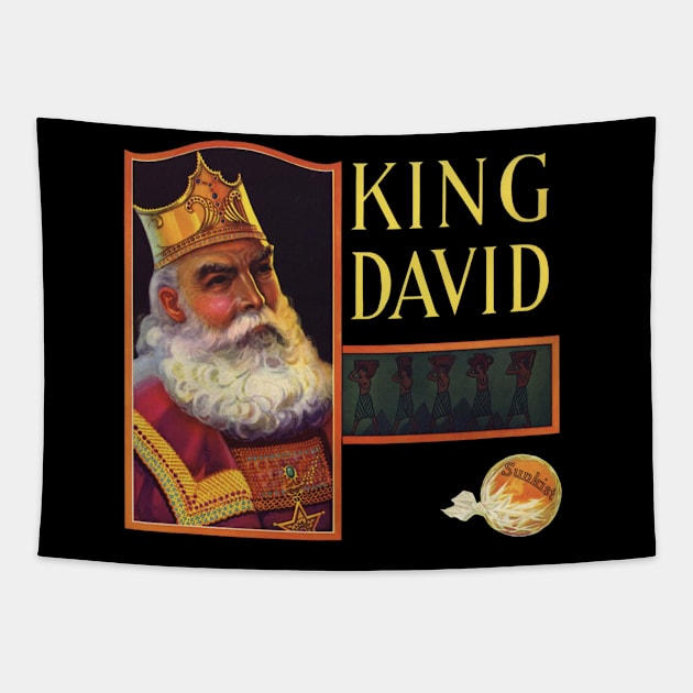 King David Brand Oranges Vintage Label Tapestry by EphemeraKiosk