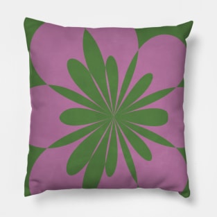 Bloom Flower - Green Purple Pillow