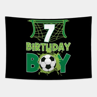 7th Birthday Boy Soccer Funny B-day Gift For Boys Kids Tapestry