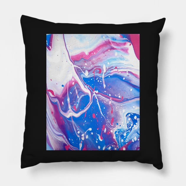 Cotton Candy Colored Acrylic Pour 2 Pillow by dnacademic