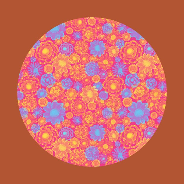 Vivid Flowers Pattern with Bold Colors by Alice_Wieckowska