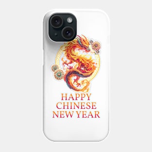 Happy Chinese New Year: Fiery Dragon Fantasia in Red & Orange Phone Case