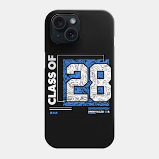 Class of 2028 Urban Streetwear // Graduation Class of '28 Blue Phone Case