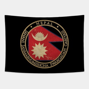 Vintage Federal Democratic Republic of Nepal Asia Asian Flag Tapestry