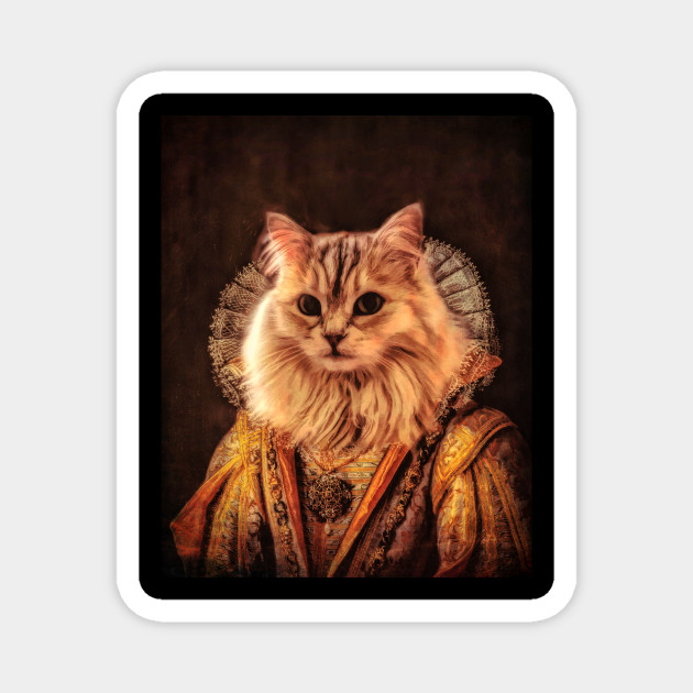 Cat Pet Classic Royal Oil Painting Cat Royal Portrait Magnet