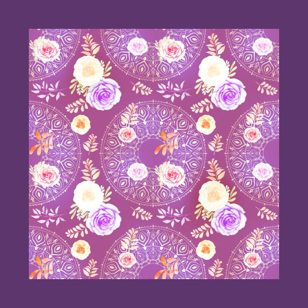 Spring Mandalas and Roses Lavender by sandpaperdaisy