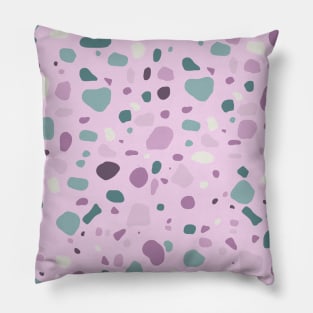 Summer Pink Green Modern Terrazzo Pattern Pillow