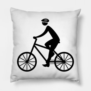 Cyclist on walk. Pillow