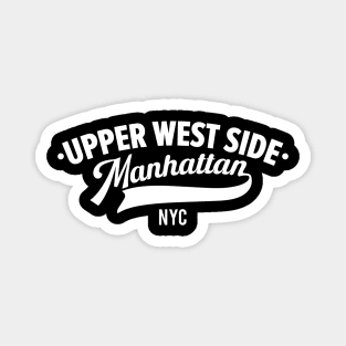 Upper West Side Manhattan Minimal Typo Art - NYC Urban Vibes Magnet