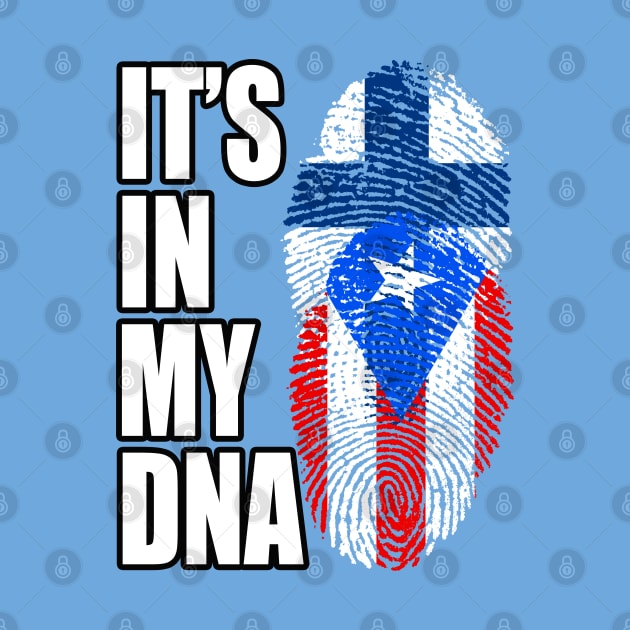 Finnish And Puerto Rican Mix DNA Flag Heritage by Just Rep It!!