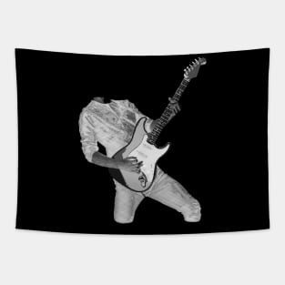 Rock n Roll Guitar Player, Black & White 2 Tapestry