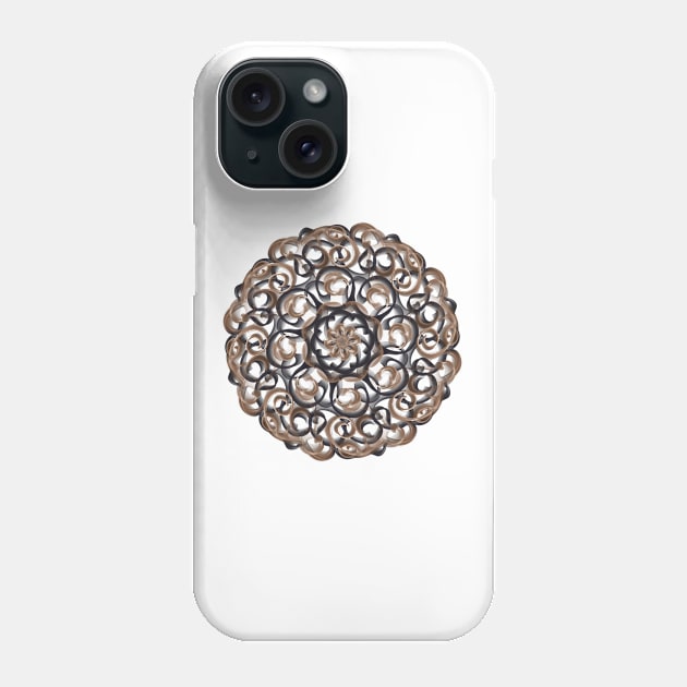 Mandala Brown Black Phone Case by TreetopDigital