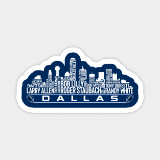 Dallas Football Team All Time Legends, Dallas City Skyline Magnet