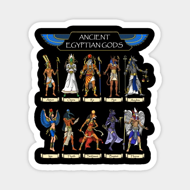 Ancient Egyptian Gods Magnet by underheaven