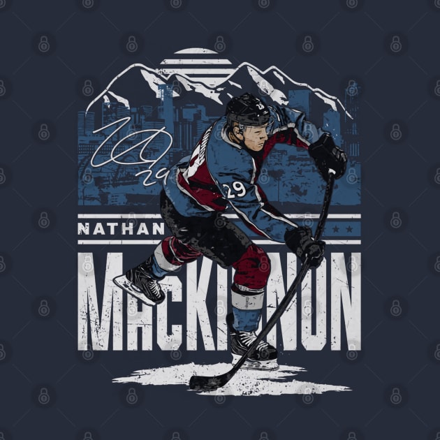 Nathan MacKinnon Colorado Player Skyline by lavonneroberson