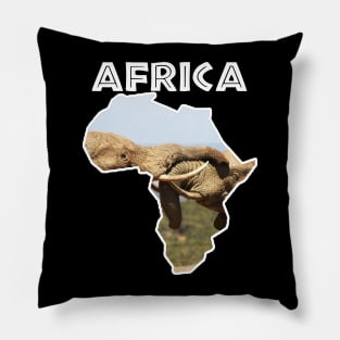 African Wildlife Continent Elephant Tussle Pillow