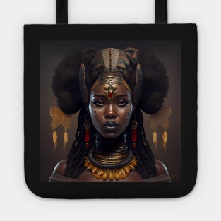 Jeweled Empress: Afrofuturistic Graphic T-Shirt Tote