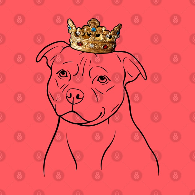 Staffordshire Bull Terrier Dog King Queen Wearing Crown by millersye
