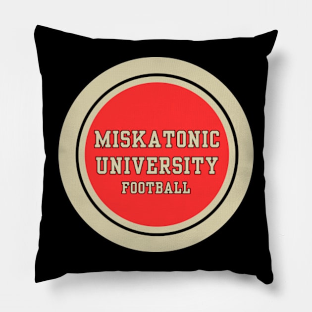 Miskatonic University Football Pillow by Desert Owl Designs