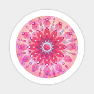 Tropical Pink Floral Mandala Magnet