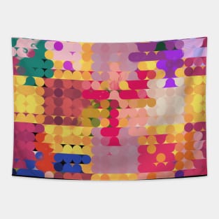 Colorful Circle Mosaic Patchwork Quilt Design Tapestry