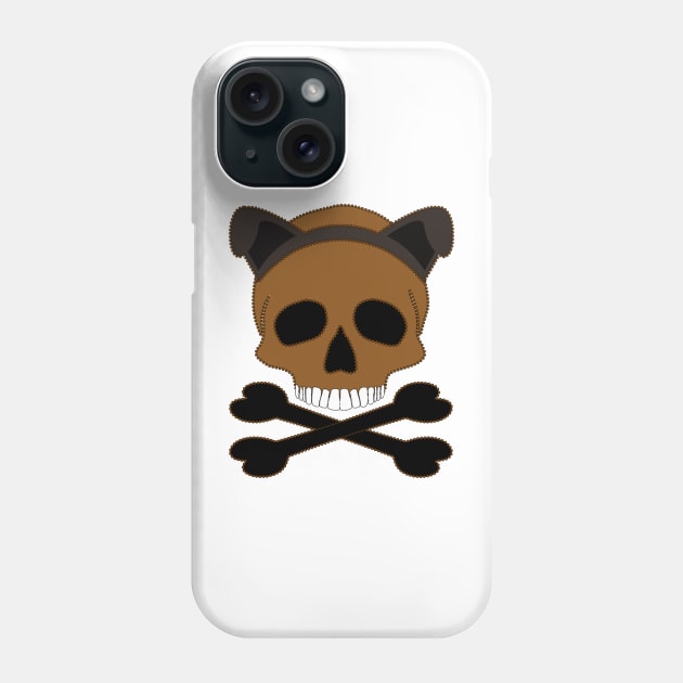 Skull with Dog Ears Phone Case by Nuletto