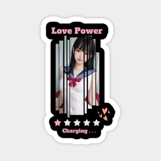 Love Power Charging Anime Girl Magnet