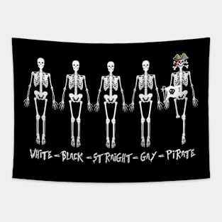 Black White Gay Straight  Skeleton LGBT Pride Human Tapestry