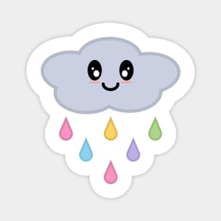 Kawaii Cute Rainbow Raindrop Rain Cloud Magnet