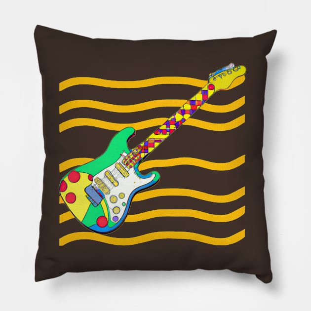 Guitarist - Guitar Artwork Pillow by MythicalWorld