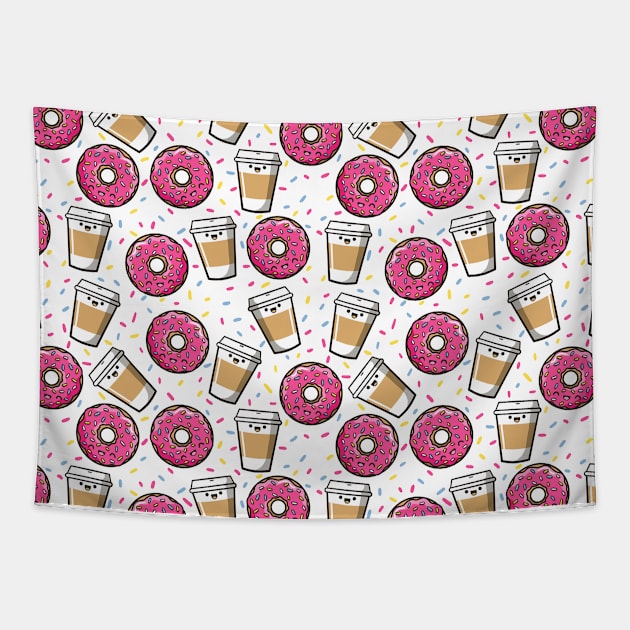 Donut Coffee Pattern Tapestry by fishbiscuit