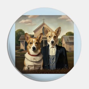 Corgi American Gothic Pin