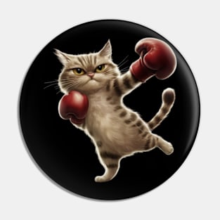 Boxing Cat Boxer Funny Cat Graphic Pin