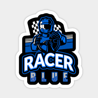 Racer Blue Retro Magnet