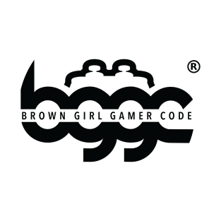 Brown Girl Gamer Code Horizontal Logo - Black T-Shirt