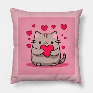 A cute kitty Pu sheen wants you for his Valentine Pillow