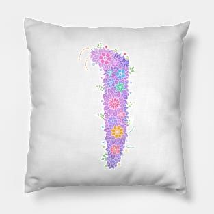 "ㅣ" Floral Letter Hangeul Pillow