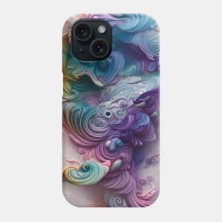 Wavy Rainbow Pastels AI Art Phone Case