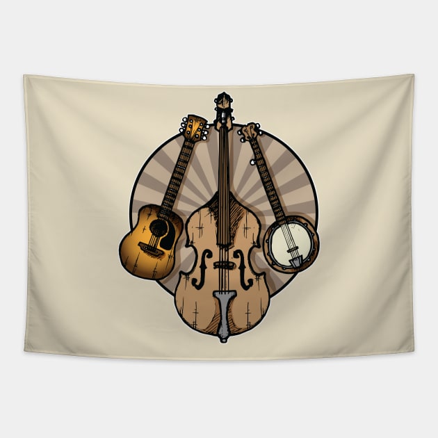 Folk Music/Bluegrass Instruments Sepia Tapestry by Laughin' Bones