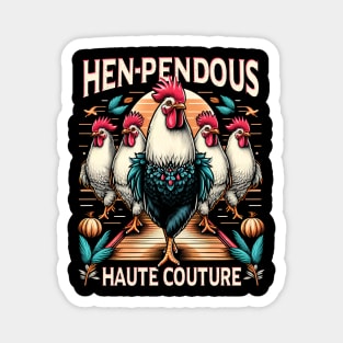 Hen - pendous Haute Couture, Chickens strutting on the catwalk Magnet