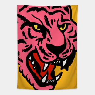 Pink Tiger Grin Tapestry