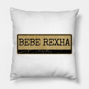 Aliska text black retro - Bebe Rexha Pillow