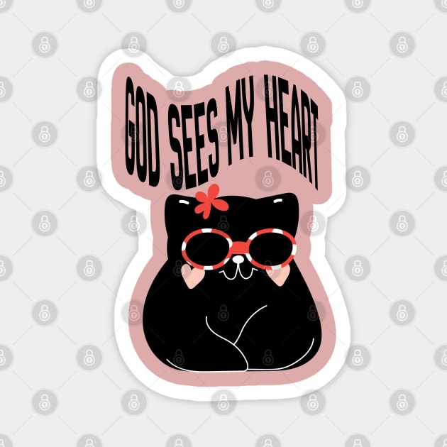 Cute Cat Quote Minimalist Aesthetic Animal Design Magnet by Anne Lee